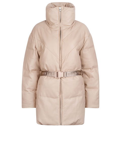 Leather puffer parka