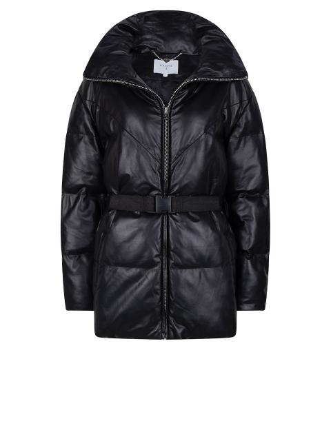 Leather puffer parka