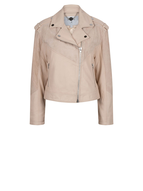 Lamb leather and suede jacket