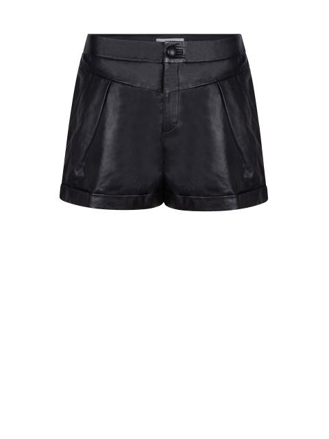 High waisted leather shorts