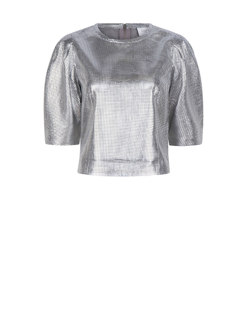 Suede silver top