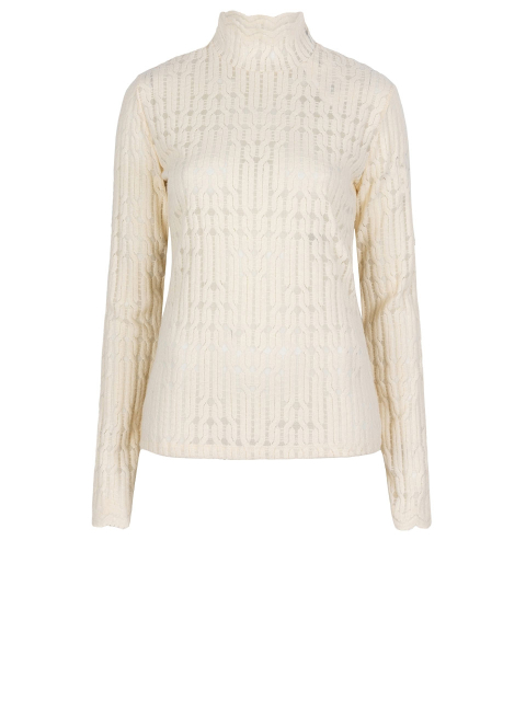 Lace jacquard knit top