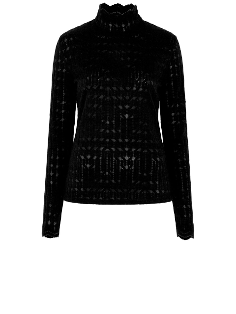 Lace jacquard knit top