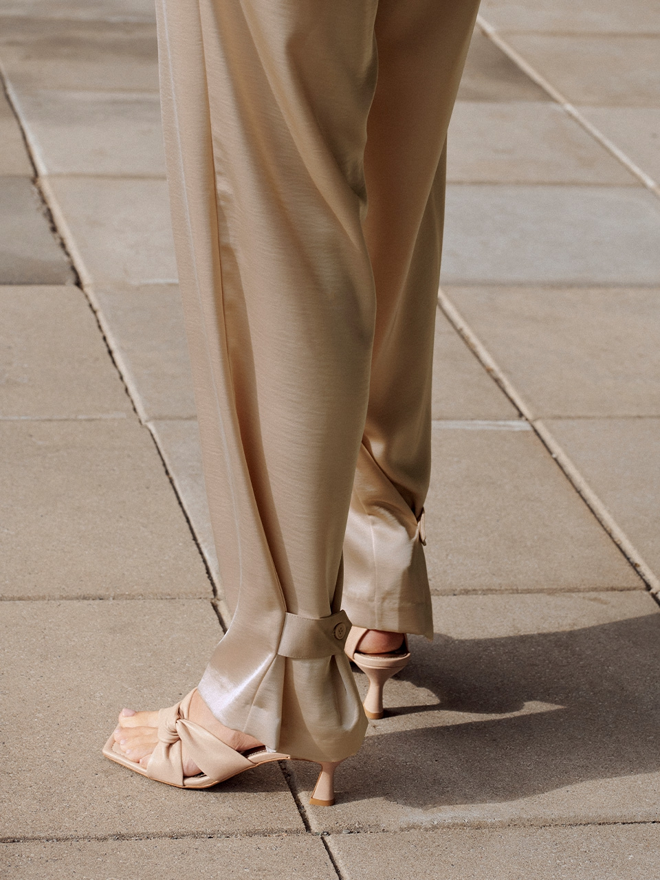Satin wide pants