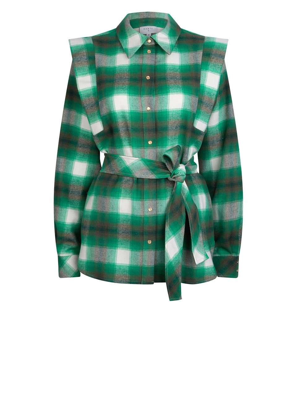 Belted check shirt