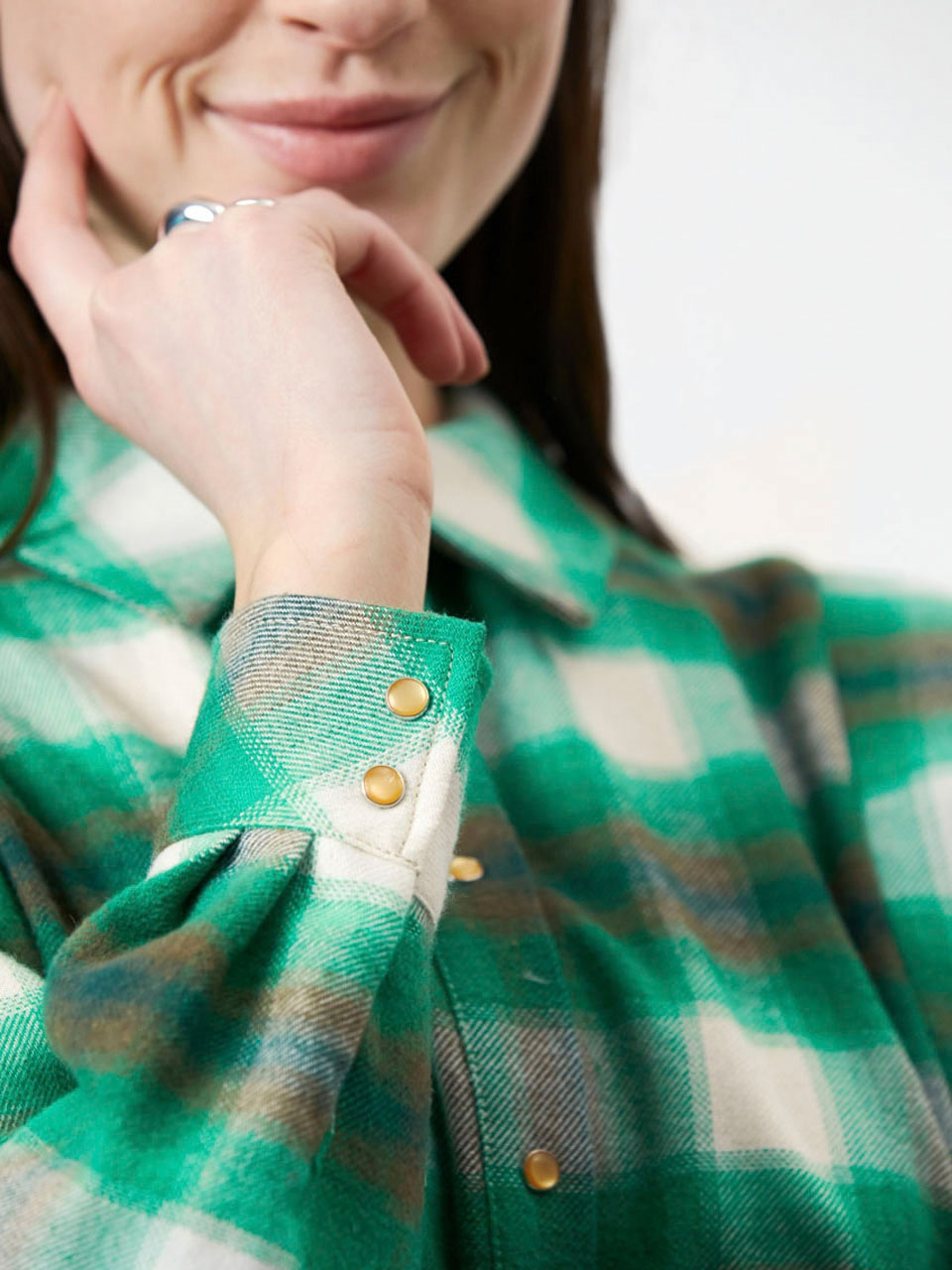 Belted check shirt