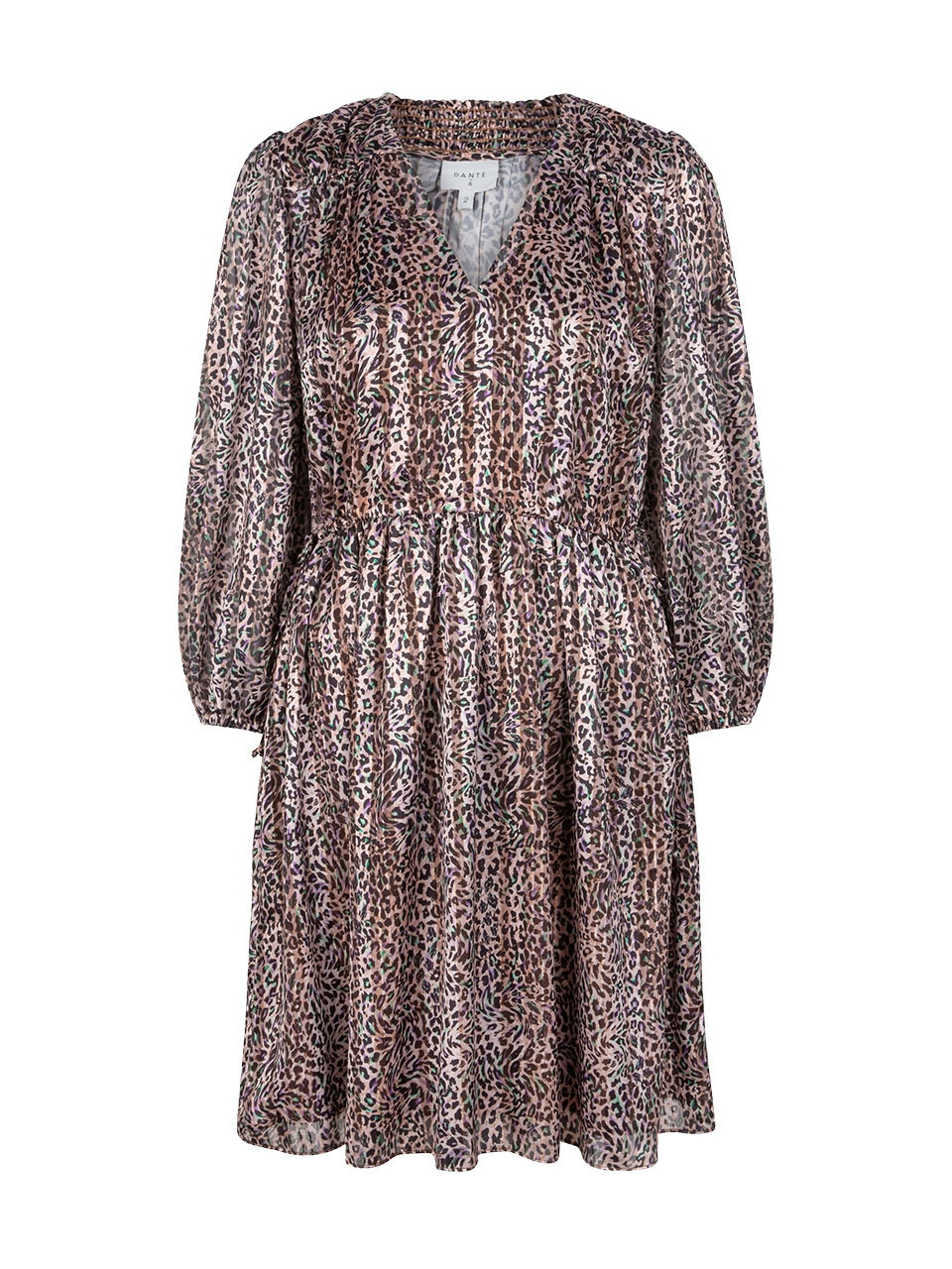 Print A-line dress with recycled polyester