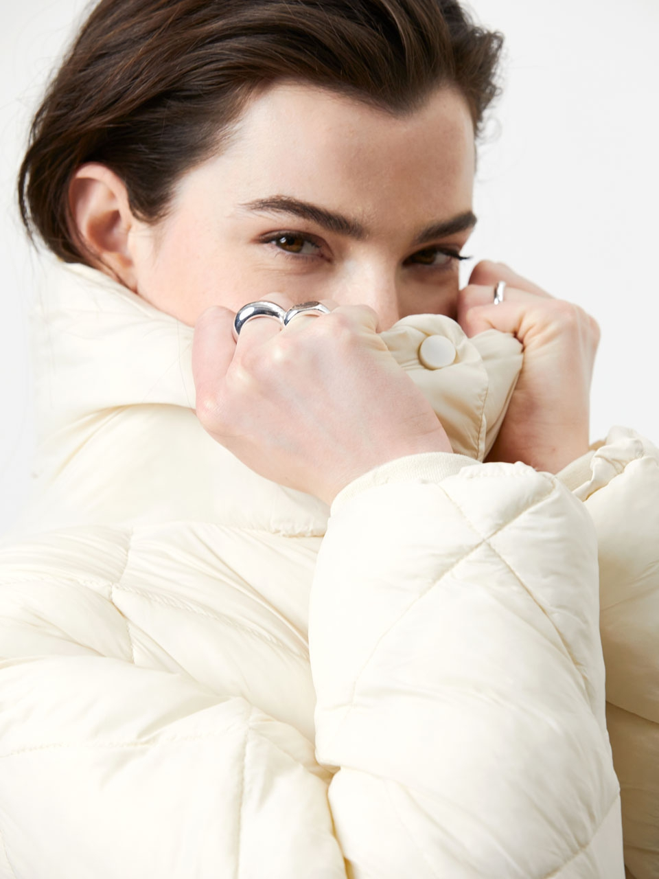 Recycled puffer coat