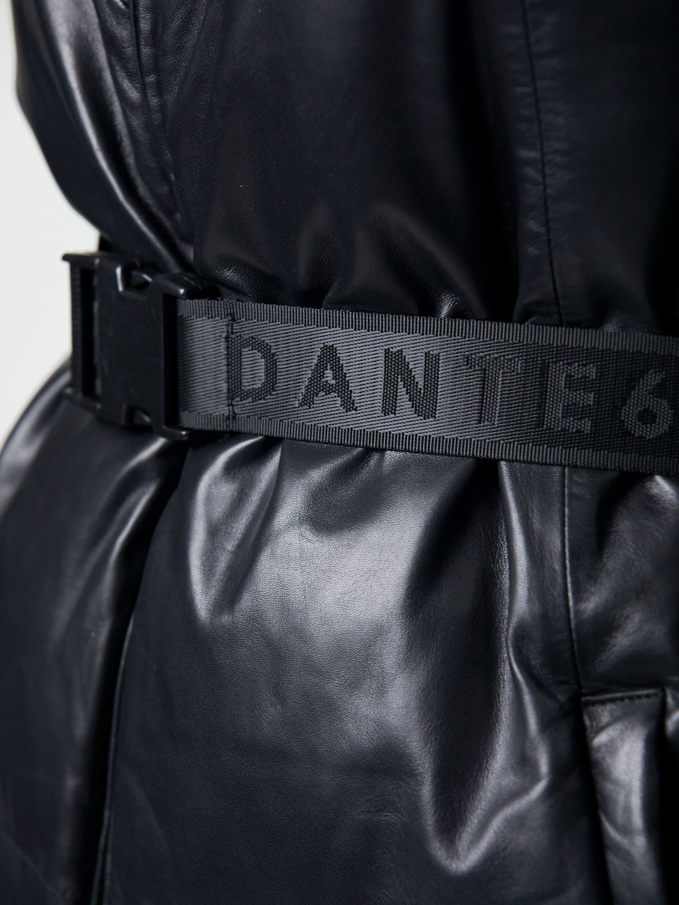 Leather puffer parka