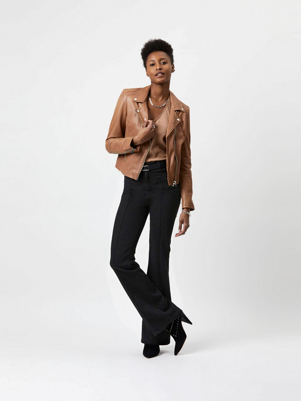 Leather biker jacket