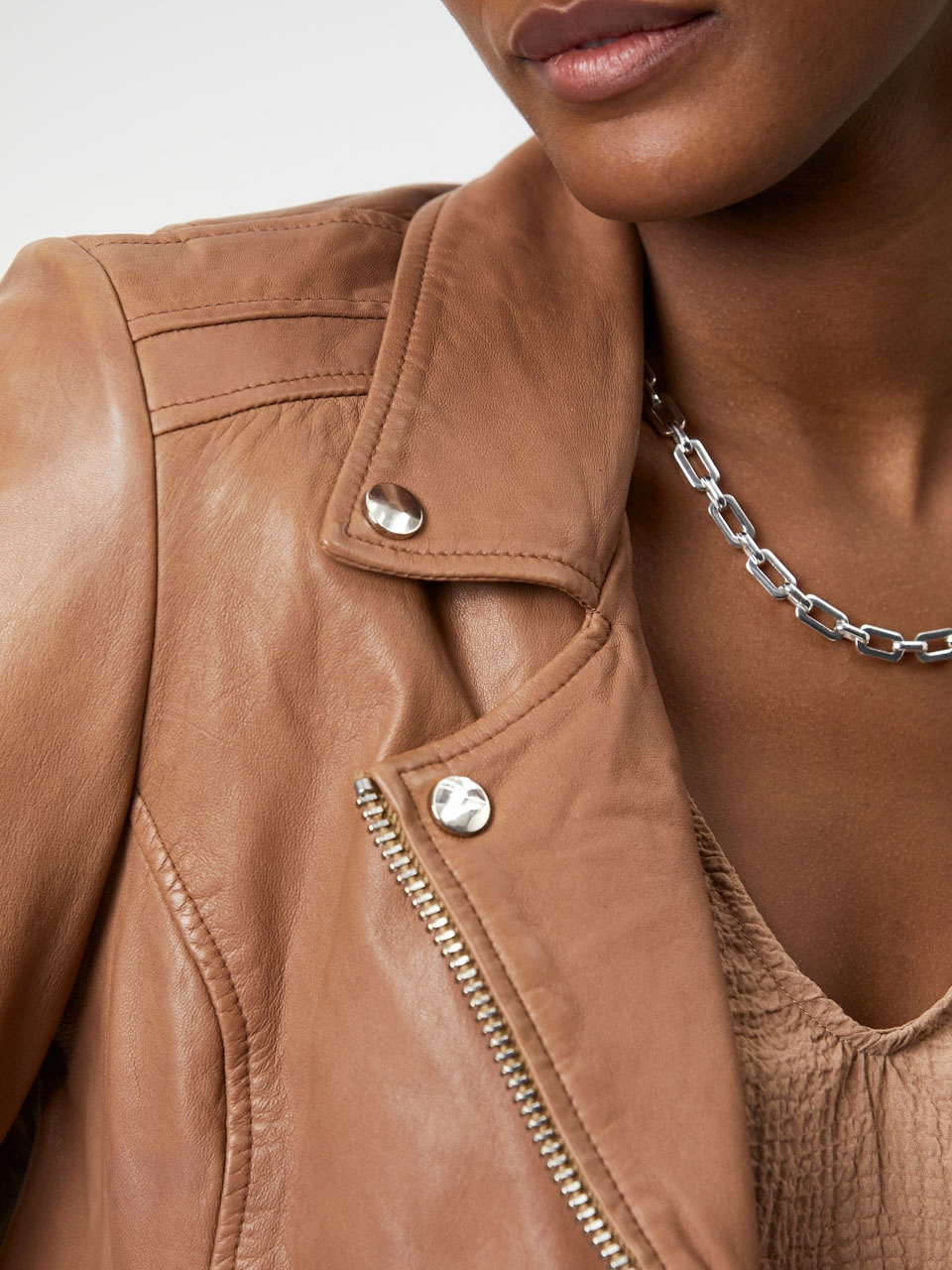 Leather biker jacket