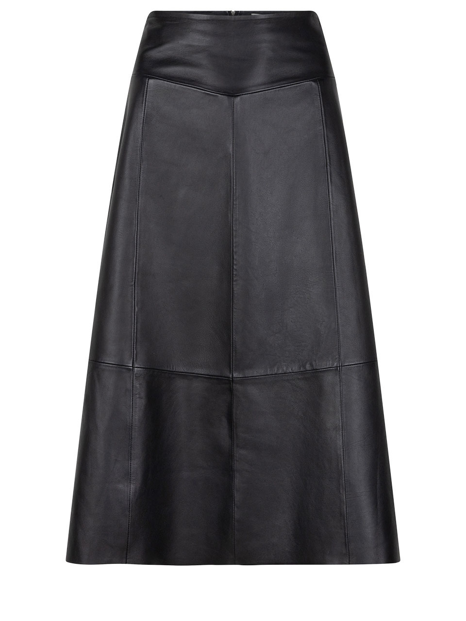 A-line leather skirt