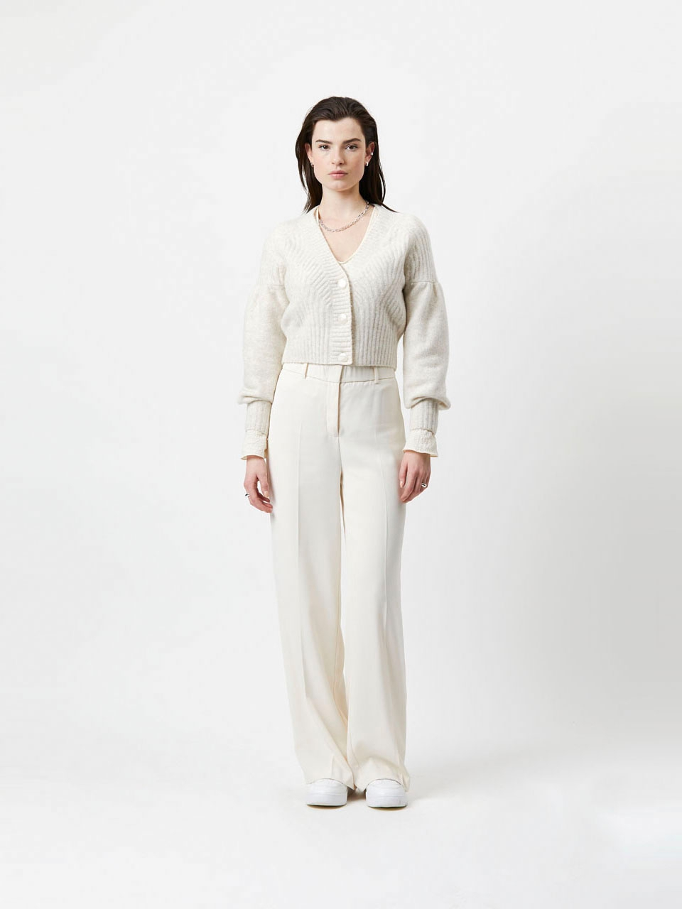 Wool/yak blend rib stitch cardigan