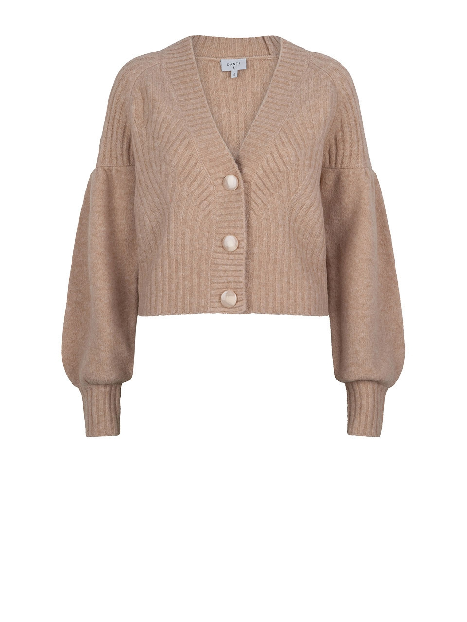 Wool/yak blend rib stitch cardigan