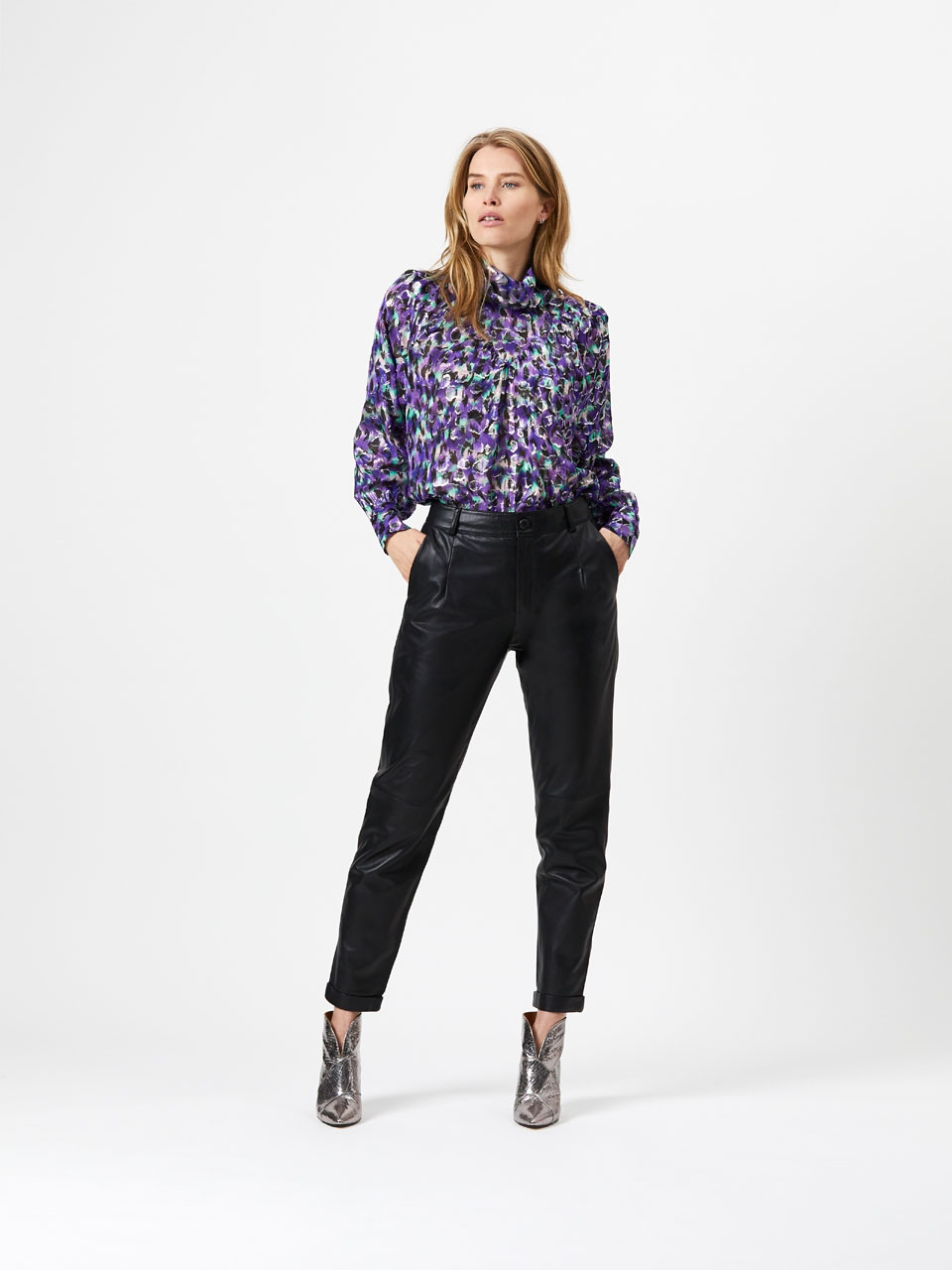 Silk jacquard top