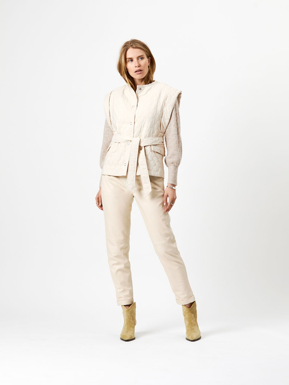 Quilted jacquard waistcoat