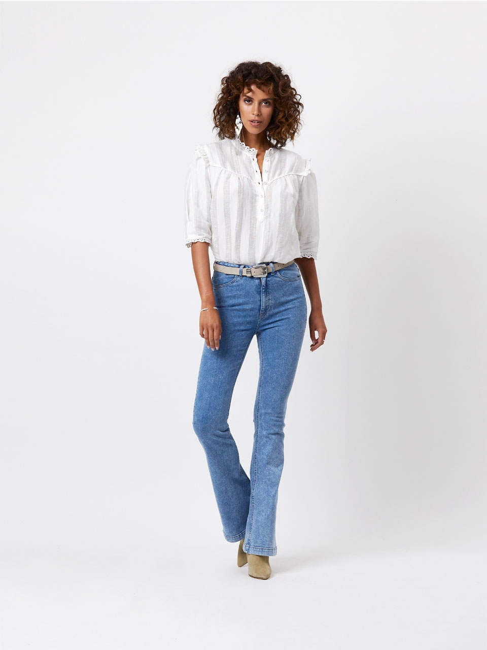 Responsible cotton/linen blend top