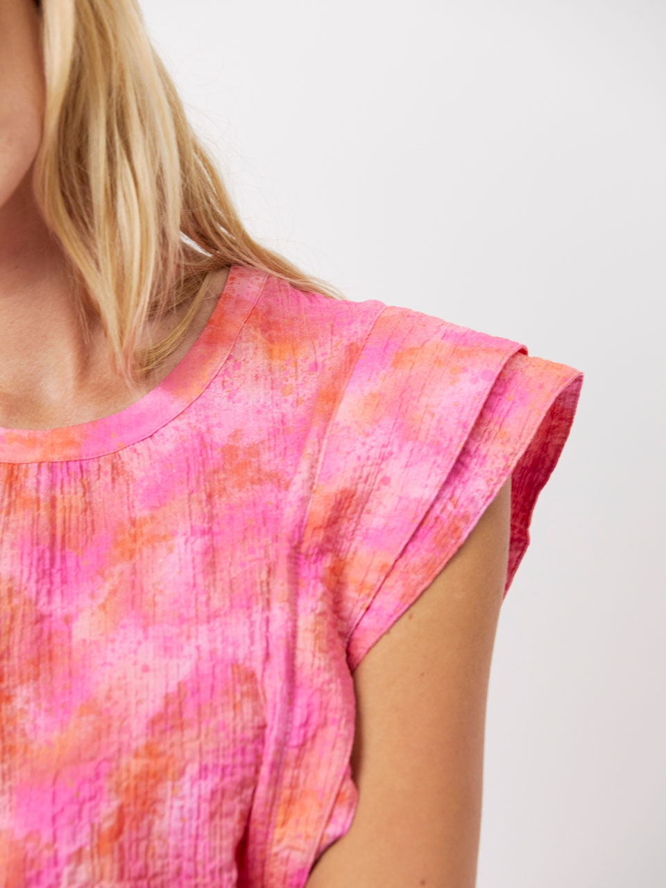 Seersucker sleeveless top