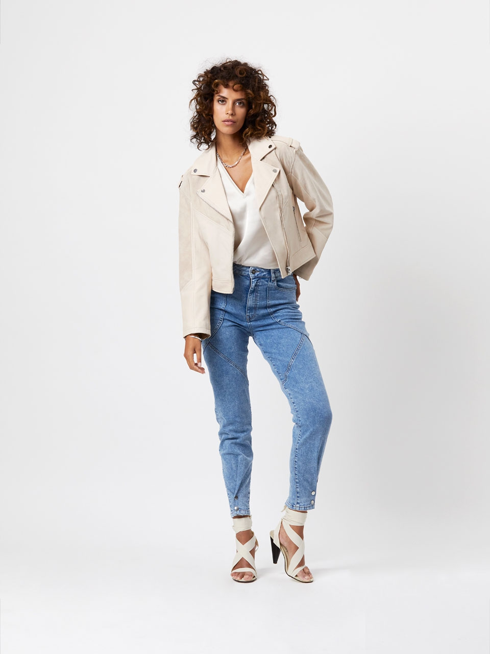 Lamb leather and suede jacket