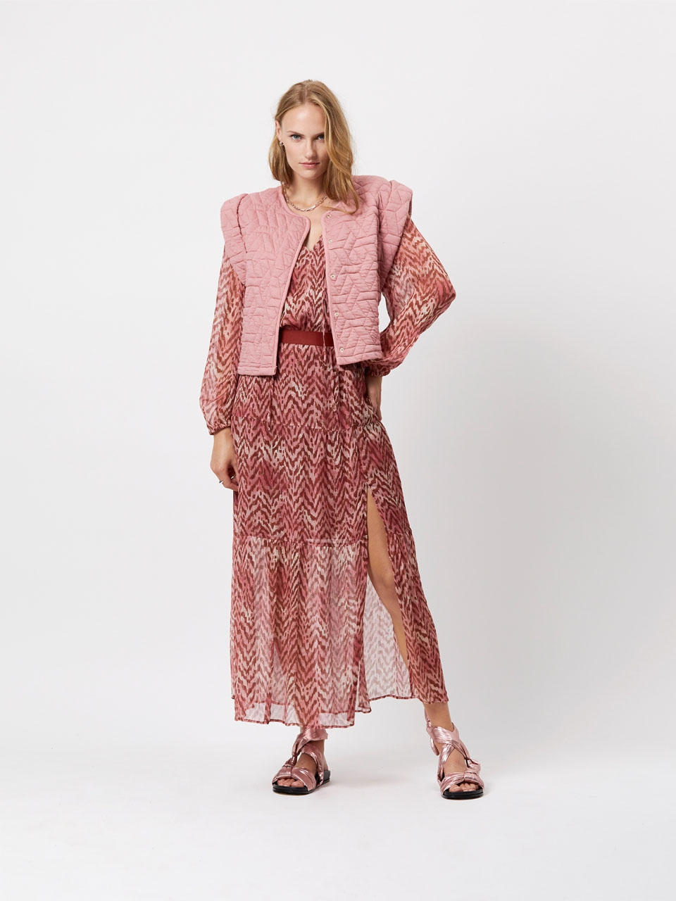 Quilted jacquard waistcoat