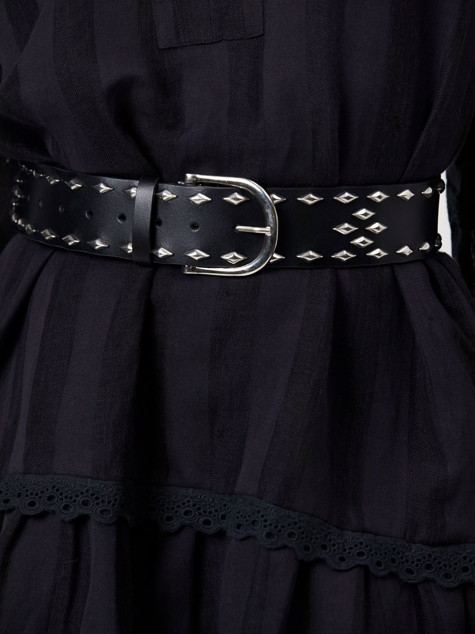 Studded leather belt