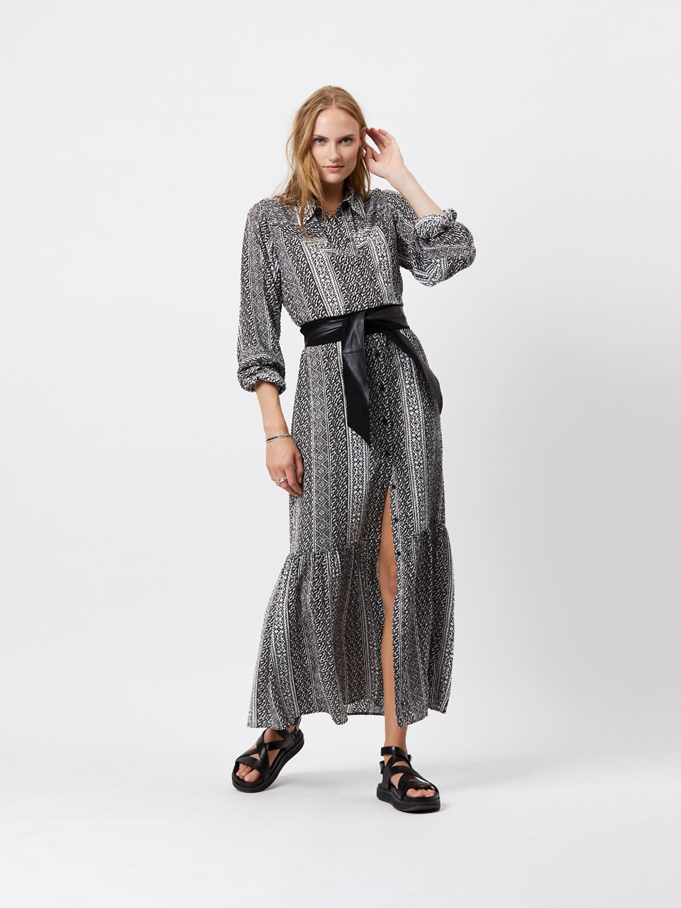 Wrap-around leather belt