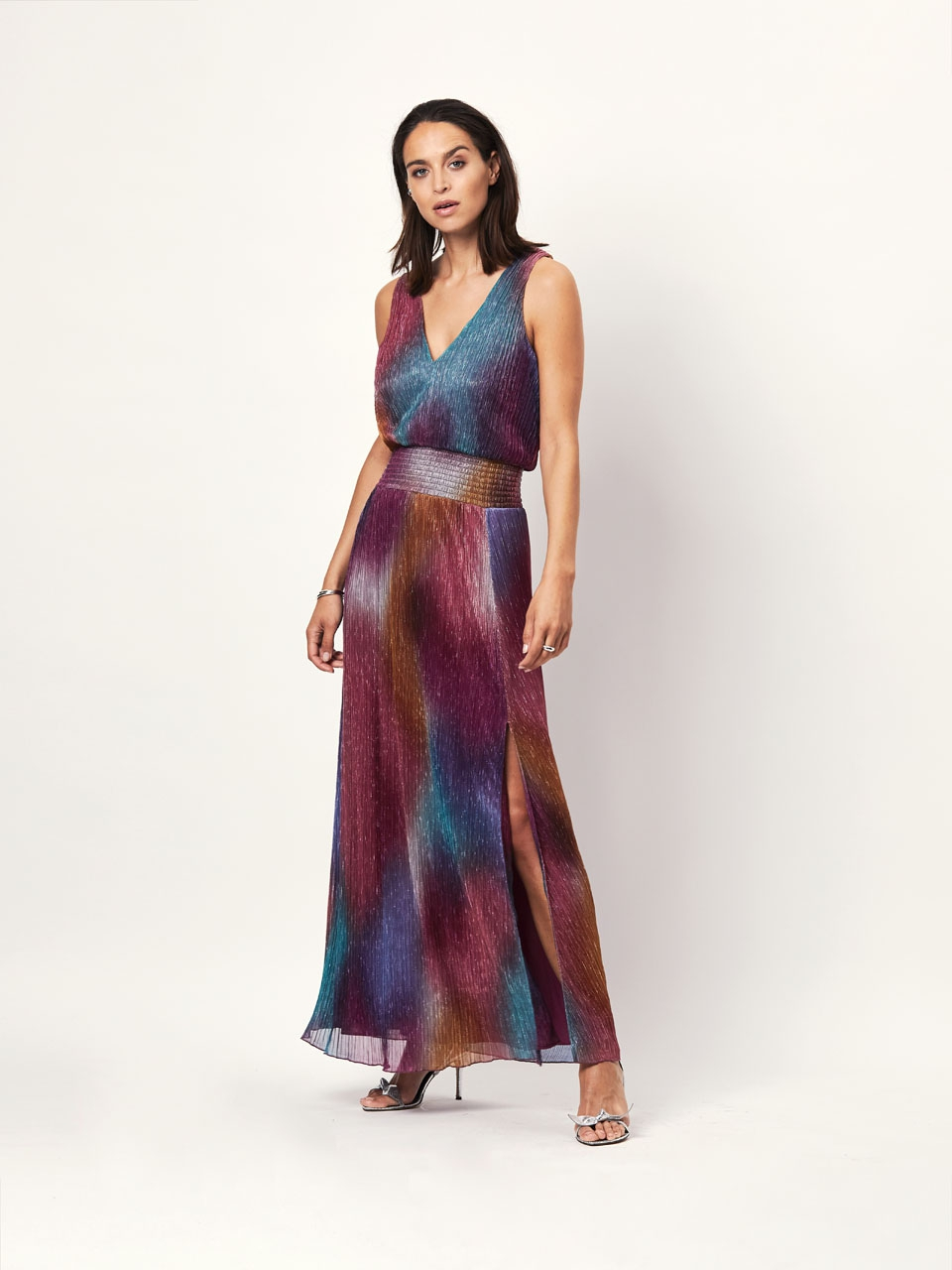 Gradient print maxi dress