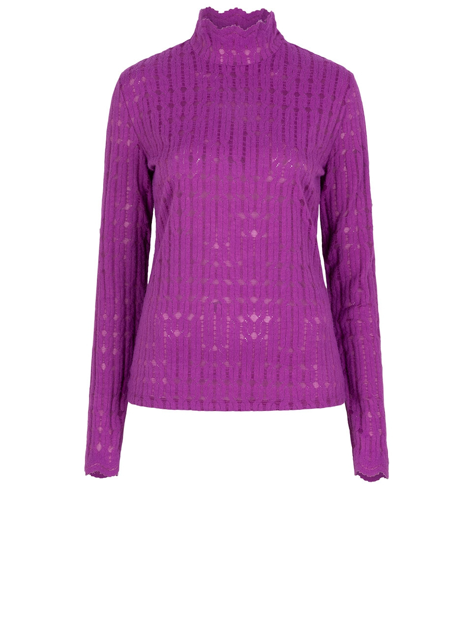 Lace jacquard knit top