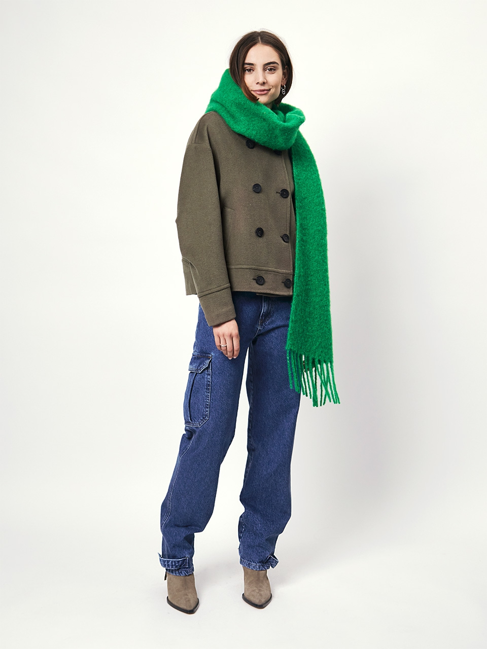 Wool blend rich alpaca scarf