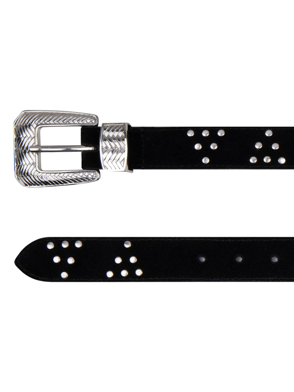 Studded leather belt