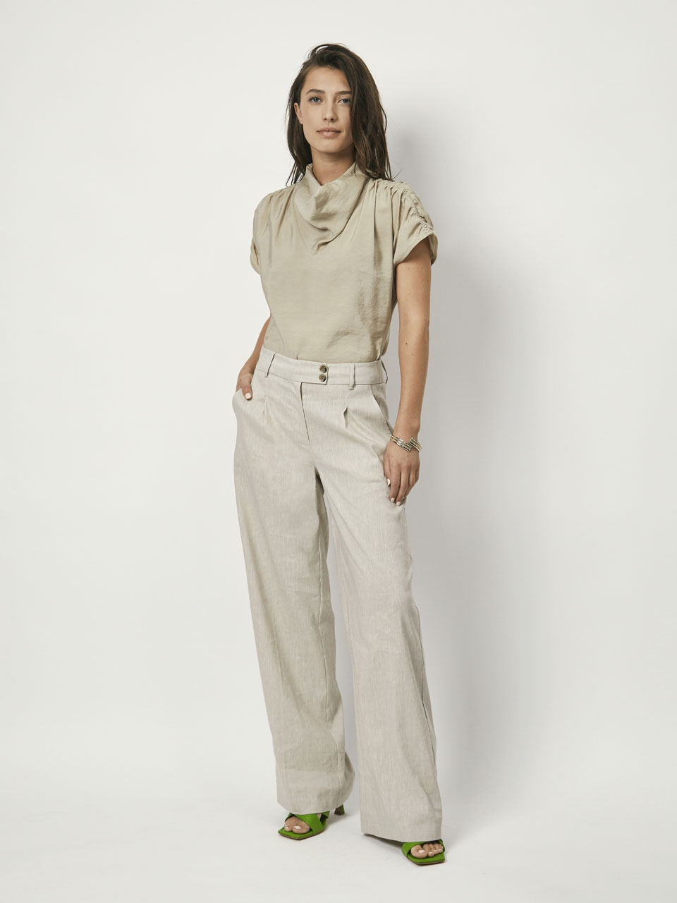 Wide leg linen