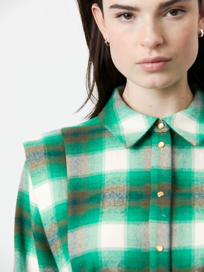 Belted check shirt