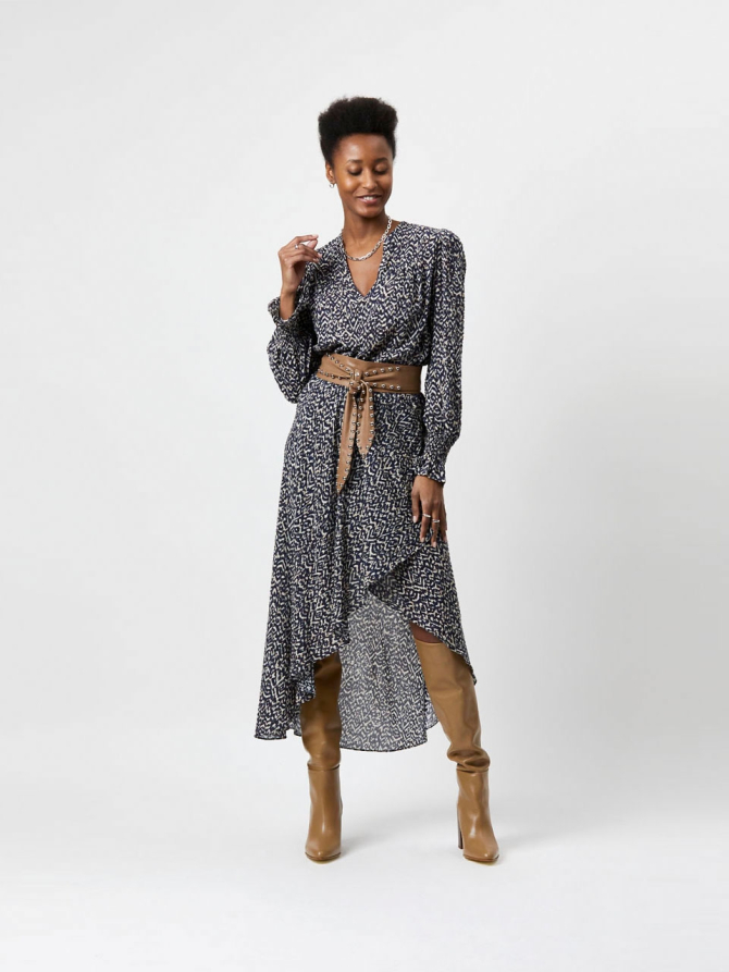 Metallic printed skirt