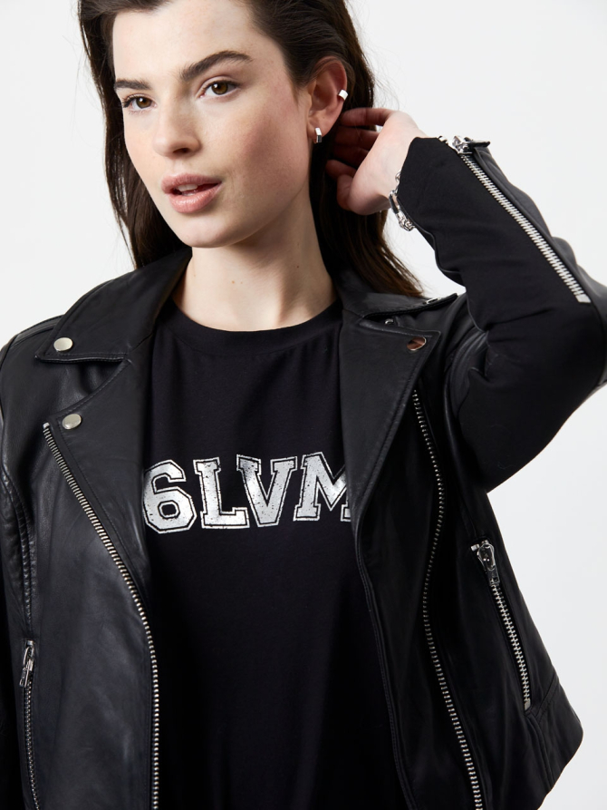 Leather biker jacket