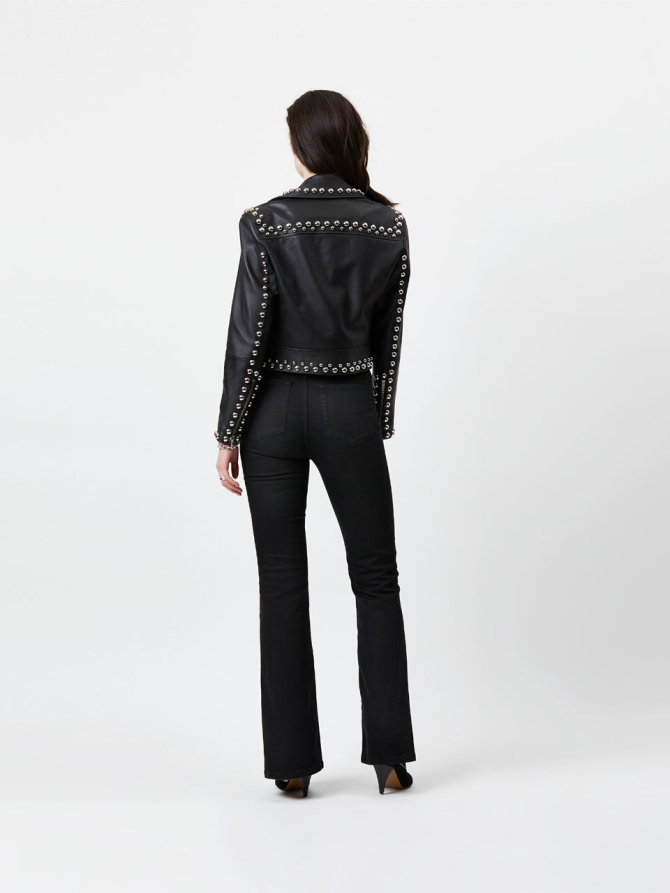 Butter soft leather jacket with studs