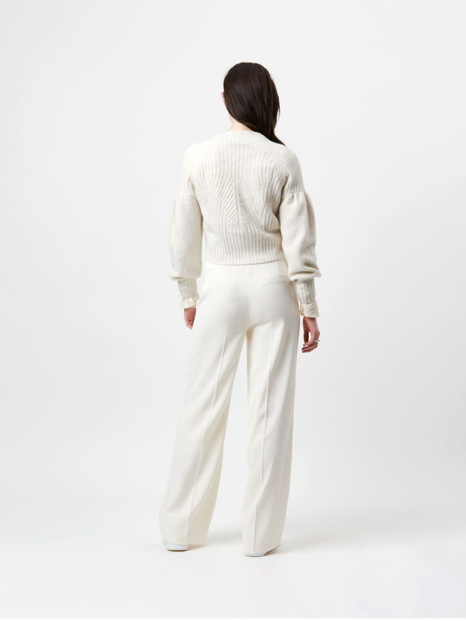 Wool/yak blend rib stitch cardigan