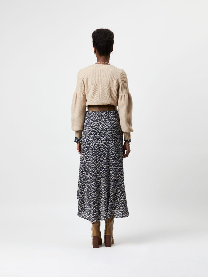 Wool/yak blend rib stitch cardigan