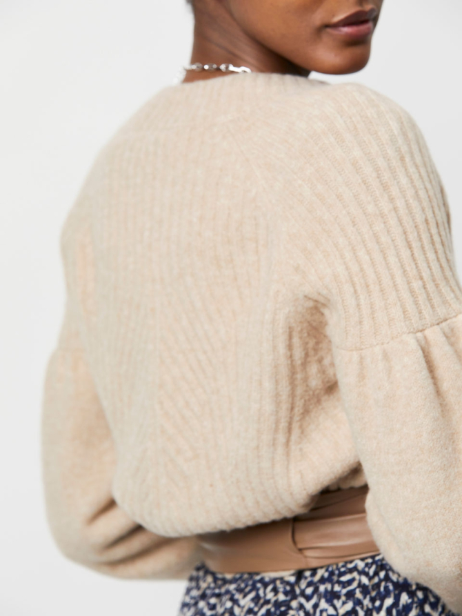 Wool/yak blend rib stitch cardigan