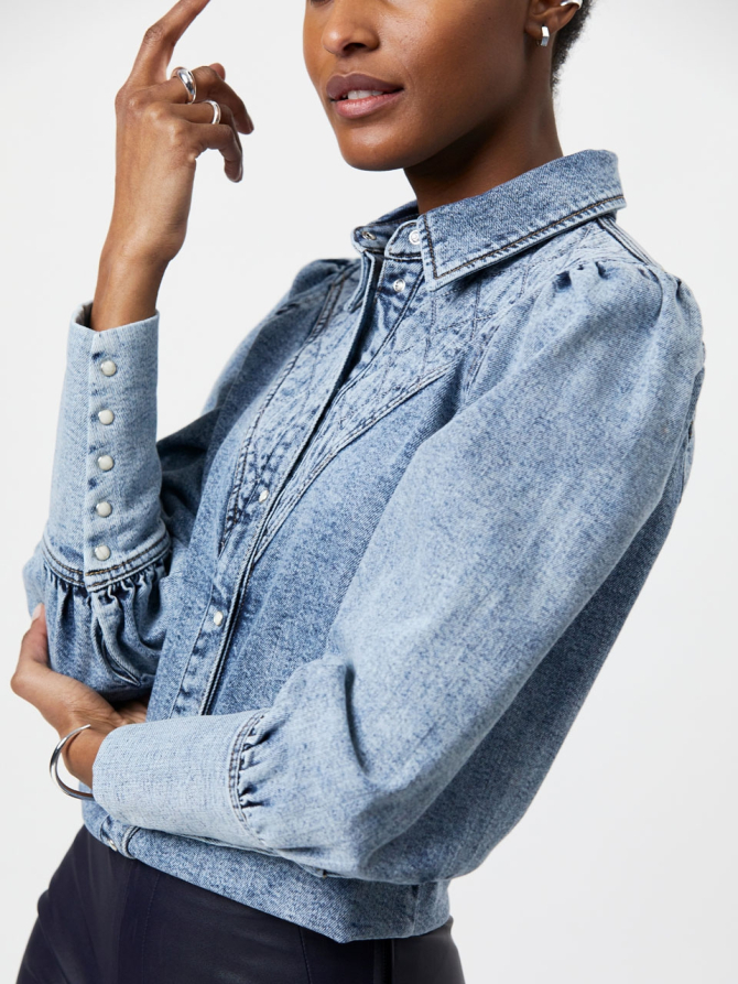 Stretch denim blouse