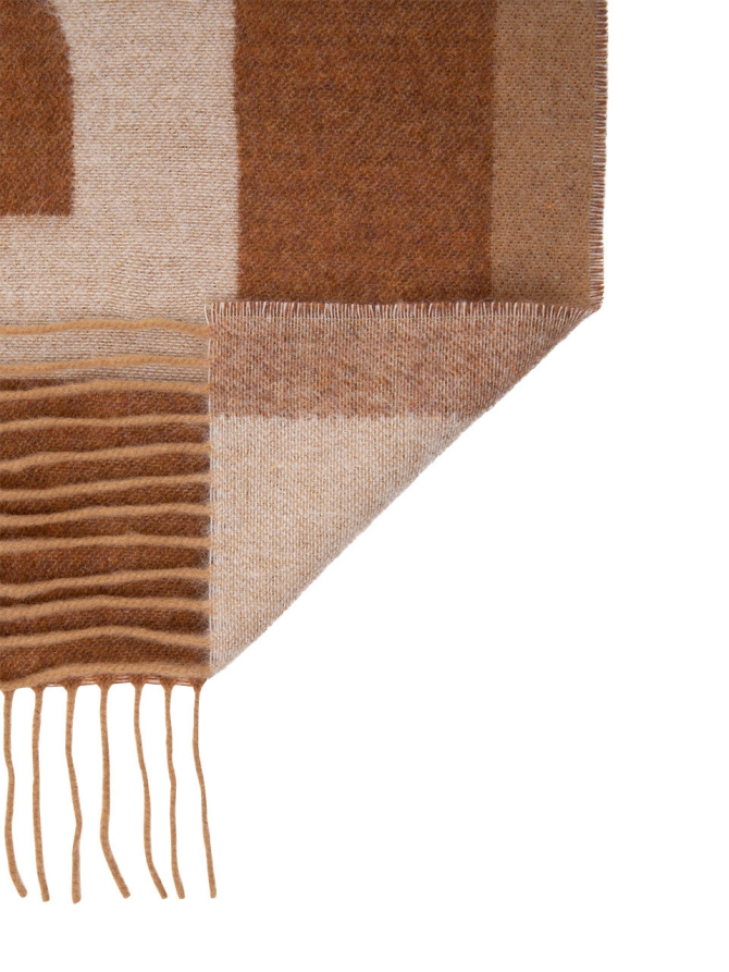 Wool blend jacquard scarf