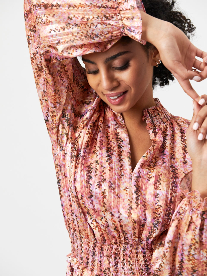 Printed recycled polyester dress