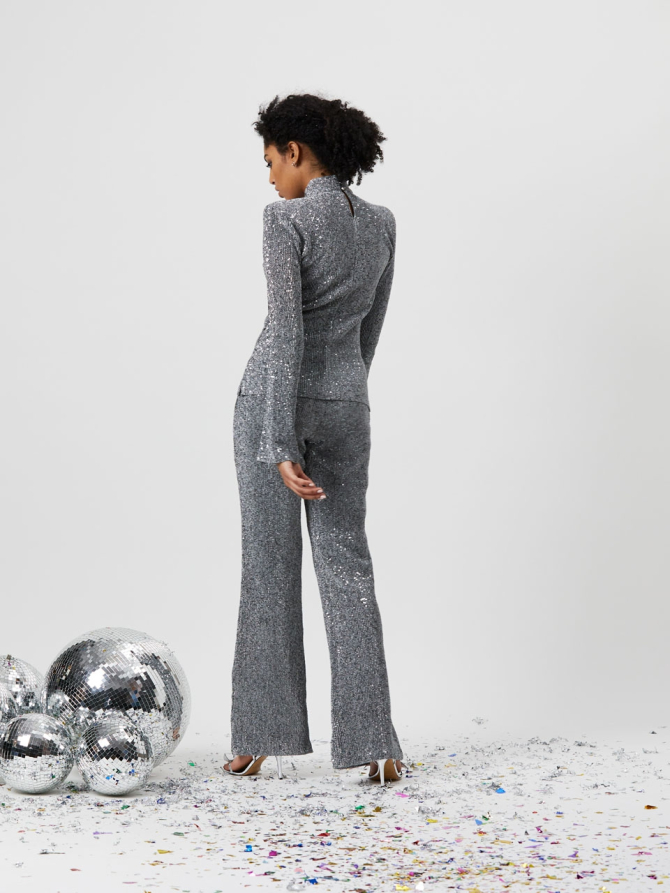 Sequined flared pants