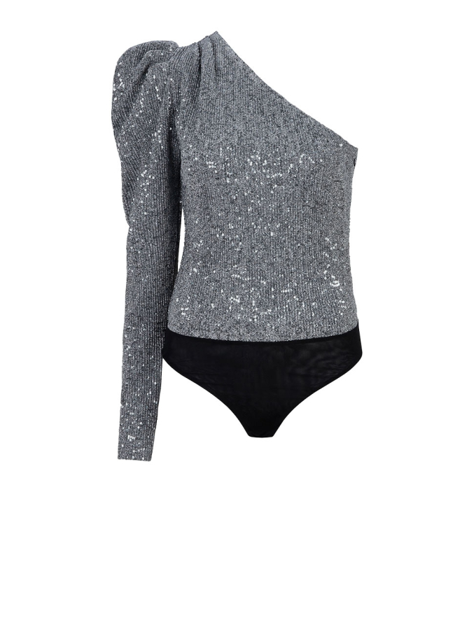 Sequined one-shoulder body