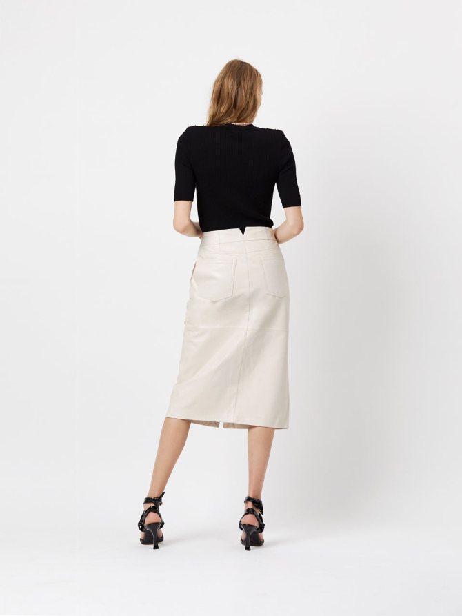 Lamb leather skirt