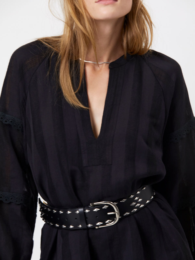 Studded leather belt