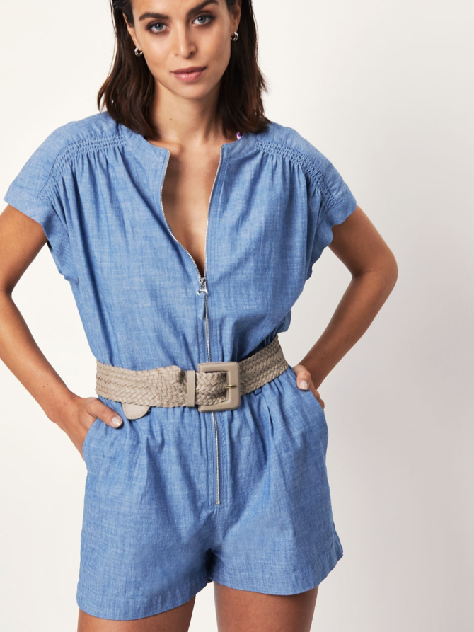 Washed cotton playsuit