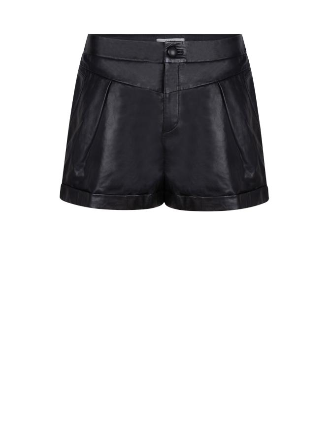 High waisted leather shorts