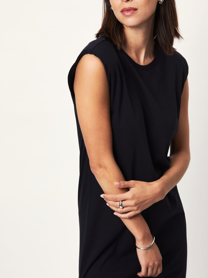 Strong shoulder dress