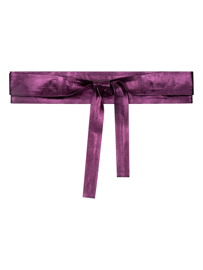 Wrap-around suede belt