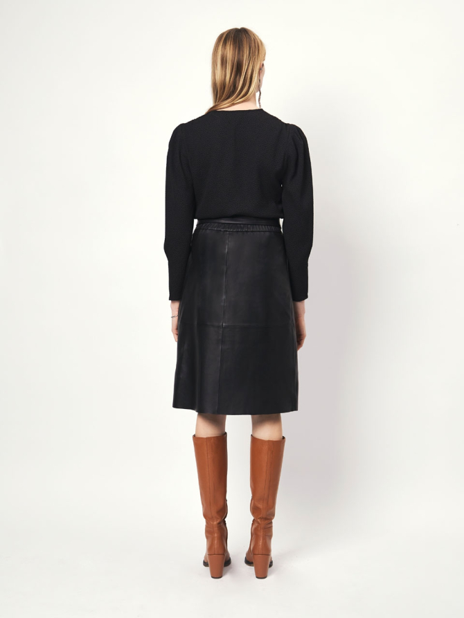 Certified lamb leather skirt